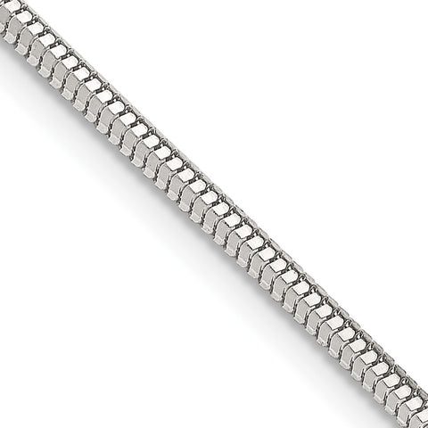 Sterling Silver 2mm Diamond-cut Snake Chain - Birthstone Company