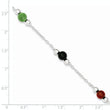 Multi-Color Jade Anklet in Sterling Silver, 9 Inch