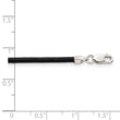 Sterling Silver 16inch 2mm Black Leather Cord Necklace