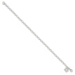 Sterling Silver Small Oval Rolo Link with Butterfly Anklet