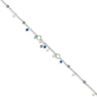 Sterling Silver Turquoise/Clear Bead/FW Cultured Pearl Anklet - Birthstone Company