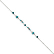 Sterling Silver Antiqued Turquoise Beaded Anklet