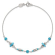 Sterling Silver Antiqued Turquoise Beaded Anklet
