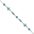 Sterling Silver Antiqued Turquoise Beaded Anklet