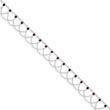 Sterling Silver Rhodolite Garnet Anklet - Birthstone Company