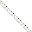 Sterling Silver Rhodolite Garnet Anklet 10 in - Birthstone Company