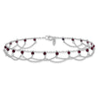 Sterling Silver Rhodolite Garnet Anklet - Birthstone Company