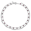 Sterling Silver Rhodolite Garnet Anklet 10 in - Birthstone Company