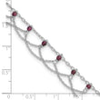 Sterling Silver Rhodolite Garnet Anklet - Birthstone Company