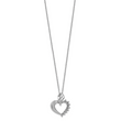 Sterling Silver Rhodium-plated Heart Diamond Necklace