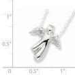 Sterling Silver Rhodium-plated Diamond Angel Necklace