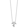 Sterling Silver Rhodium-plated Diamond Angel Necklace