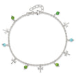 Sterling Silver Dragonfly with Aqua Green Beads with 1ext Anklet