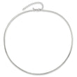 Sterling Silver 925 Polished Omega Necklace with Lobster Clasp - 16