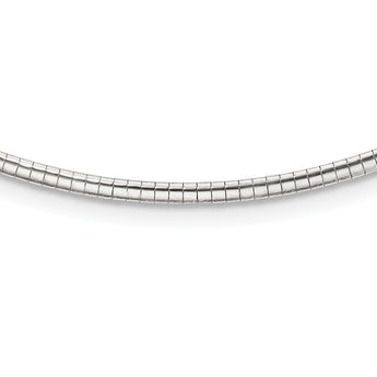 Sterling Silver 925 Polished Omega Necklace with Lobster Clasp - Birthstone Company