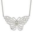 Sophia Jewelers 925 Sterling Silver Butterfly Necklace Polished Anti-Tarnish Finish - 18