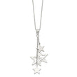 Sterling Silver Rhodium-Plated Star Necklace 18 Polished Finish - 18