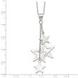 Sterling Silver Rhodium-Plated Star Necklace 18 Polished Finish - 18
