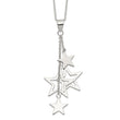 Sterling Silver Rhodium-Plated Star Necklace 18 Polished Finish - 18
