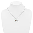 Brilliant Gemstones Sterling Silver with 14K Accent Rhodium-plated Garnet and Diamond Elephant 18 Inch Necklace with 2 Inch Extender - Birthstone Company