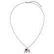 Brilliant Gemstones Sterling Silver with 14K Accent Rhodium-plated Garnet and Diamond Elephant 18 Inch Necklace with 2 Inch Extender - Birthstone Company