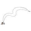 Brilliant Gemstones Sterling Silver with 14K Accent Rhodium-plated Garnet and Diamond Elephant 18 Inch Necklace with 2 Inch Extender - Birthstone Company