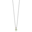 Brilliant Gemstones Sterling Silver with 14K Accent Rhodium-plated Green Quartz and Diamond 18 Inch Necklace with 2 Inch Extender