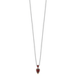 Brilliant Gemstones Sterling Silver with 14K Accent Rhodium-plated Garnet 18 Inch Necklace with 2 Inch Extender