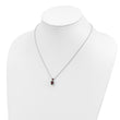 Brilliant Gemstones Sterling Silver with 14K Accent Rhodium-plated Garnet 18 Inch Necklace with 2 Inch Extender - Birthstone Company