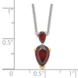 Brilliant Gemstones Sterling Silver with 14K Accent Rhodium-plated Garnet 18 Inch Necklace with 2 Inch Extender - Birthstone Company