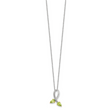 Brilliant Gemstones Sterling Silver with 14K Accent Rhodium-plated Peridot and Diamond 18 Inch Necklace with 2 Inch Extender