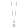 Brilliant Gemstones Sterling Silver with 14K Accent Rhodium-plated Sky Blue Topaz and Diamond 18 Inch Necklace with 2 Inch Extender