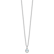 Brilliant Gemstones Sterling Silver with 14K Accent Rhodium-plated Sky Blue Topaz and Diamond 18 Inch Necklace with 2 Inch Extender