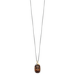 Brilliant Gemstones Sterling Silver with 14K Accent Rhodium-plated Smoky Quartz and Diamond 18 Inch Necklace with 2 Inch Extender