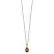 Brilliant Gemstones Sterling Silver with 14K Accent Rhodium-plated Smoky Quartz and Citrine Necklace