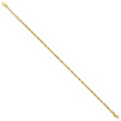 Sterling Silver Gold-tone D/C Polished 9in Plus a 1in ext. Anklet