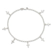 Sterling Silver 9 in Cross Anklet