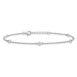 Sterling Silver Rhodium-plated 9in Plus 1in Ext. 5 Station CZ Anklet