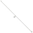Sterling Silver 10inch Polished Puffed Heart Anklet