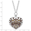 Sophia Jewelers Sterling Silver Enameled Heart Necklace with Polished Finish 17 in - Birthstone Company