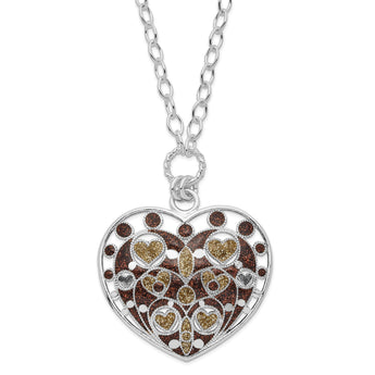 Sophia Jewelers Sterling Silver Enameled Heart Necklace with Polished Finish 17 in - Birthstone Company
