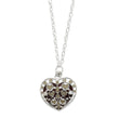 Sophia Jewelers Sterling Silver Enameled Heart Necklace with Polished Finish - 17