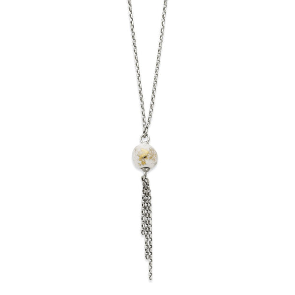 Sterling Silver 925 Enamel Drop Necklace with Fancy Lobster Clasp - 18