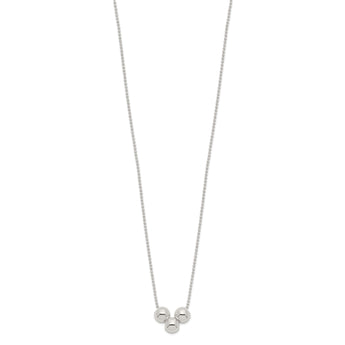 Sterling Silver Polished 3 Bead Necklace