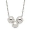 Sterling Silver Polished 3 Bead Necklace