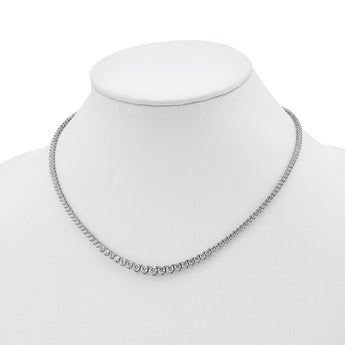 Sterling Shimmer Sterling Silver Rhodium-plated 17 inch 180 Stone Graduated CZ Necklace