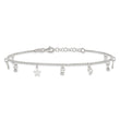 Sterling Silver Polished Bead Star and Moon 9in Plus 1in Ext. Anklet