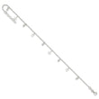 Sterling Silver Polished Bead Star and Moon 9in Plus 1in Ext. Anklet