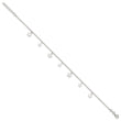 Sterling Silver Polished and Textured Star 9in Plus 1in Ext. Anklet