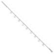 Sterling Silver 9 inch Polished Heart with 1in ext. Anklet